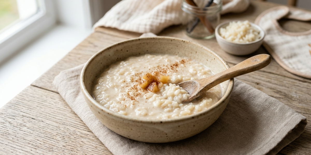Riz au lait sans lactose et sans sucre pour bébé