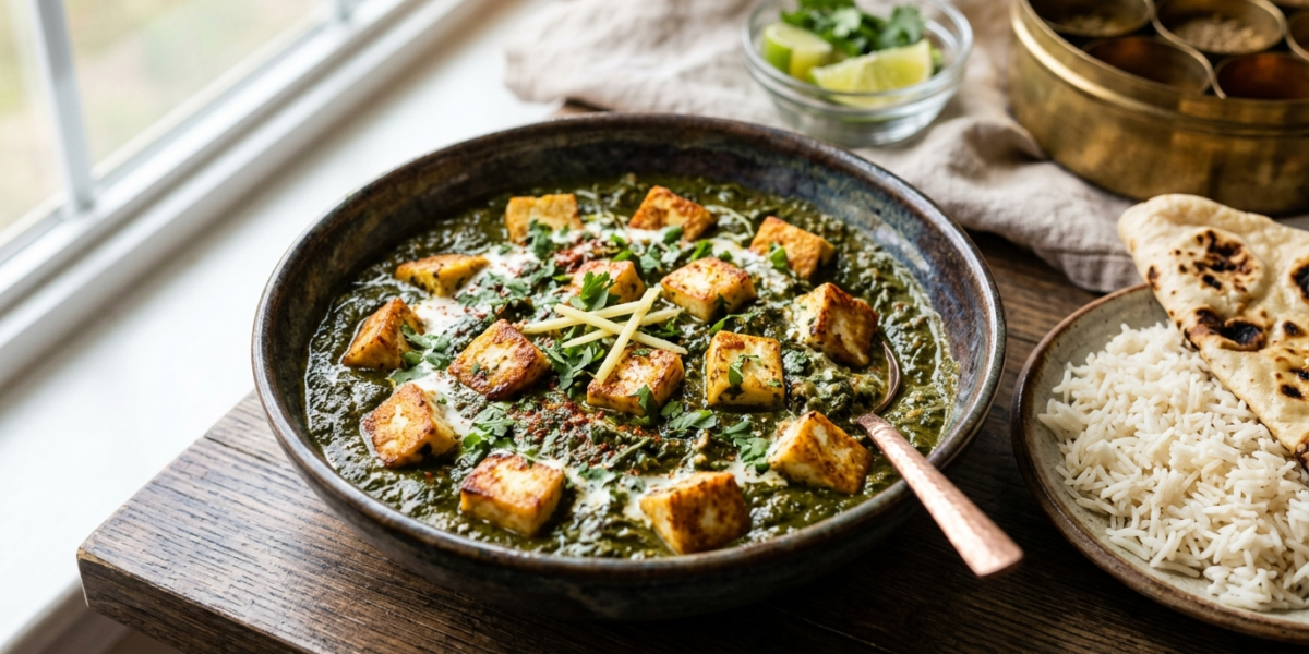 Saag Paneer sans gluten – Épinards épicés au fromage indien