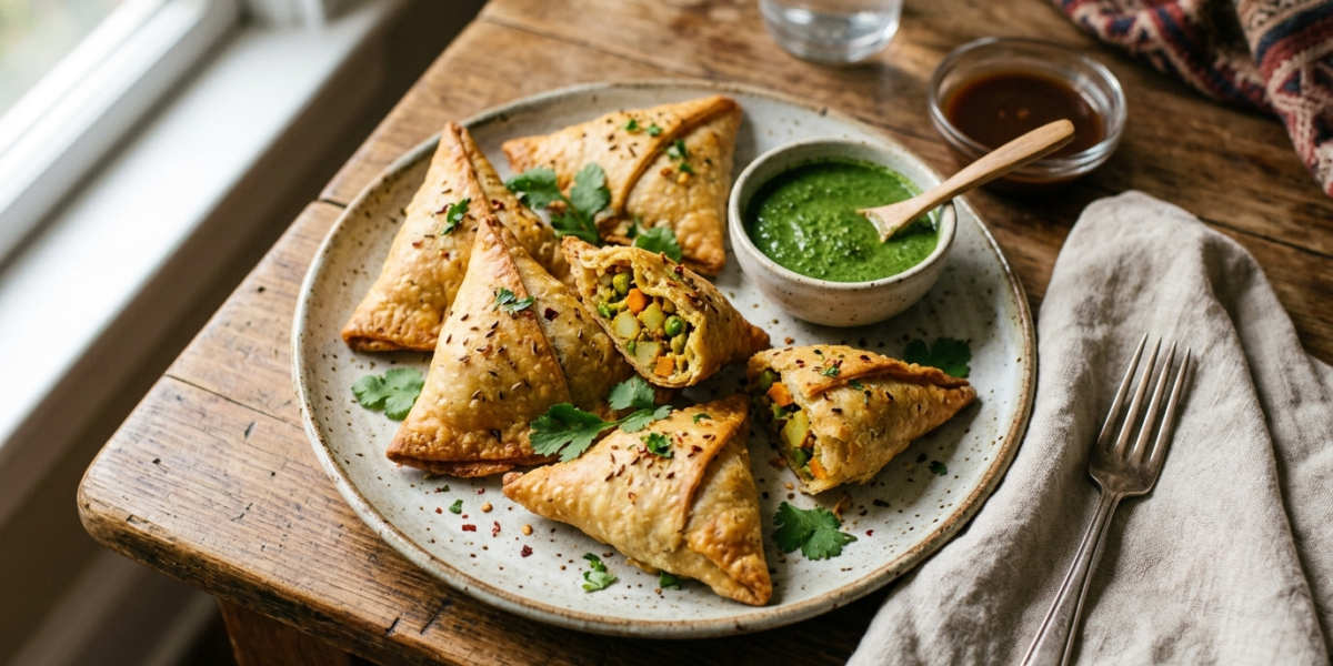 Samosa sans gluten aux légumes épicés