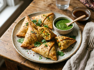 Samosa sans gluten aux légumes épicés
