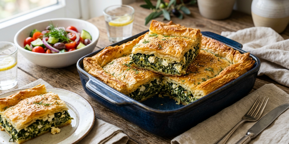 Spanakopita sans gluten : Tourte grecque aux épinards et feta