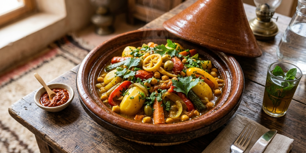 Tajine Berbère sans gluten aux légumes et épices traditionnelles