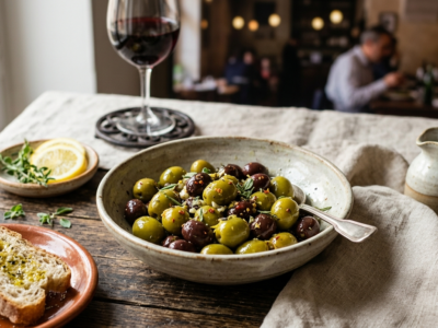 Tapas d&rsquo;aceitunas sans gluten : olives assaisonnées à l&rsquo;espagnole