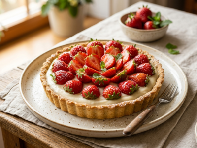 Tarte aux fraises pour enfants sans gluten et sans lactose