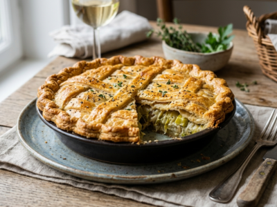 Tourte aux poireaux sans gluten