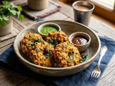 Vada sans gluten : beignets indiens croquants à base de pois chiches