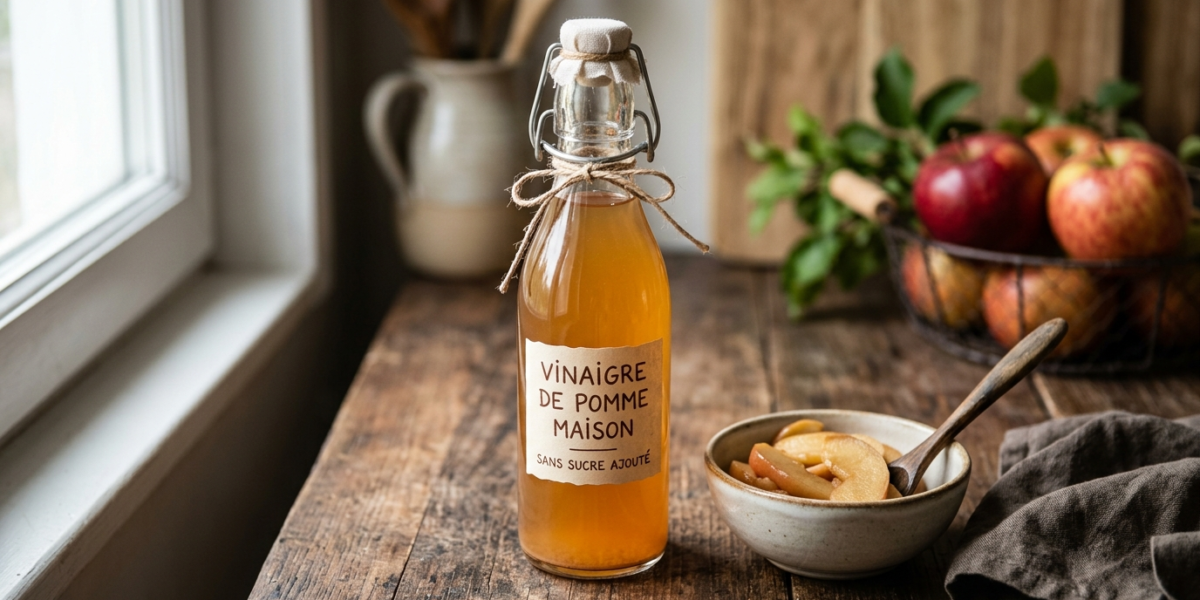 Vinaigre de pomme maison sans sucre ajouté
