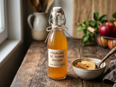 Vinaigre de pomme maison sans sucre ajouté