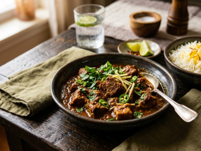 Vindaloo de porc sans gluten, épicé et savoureux