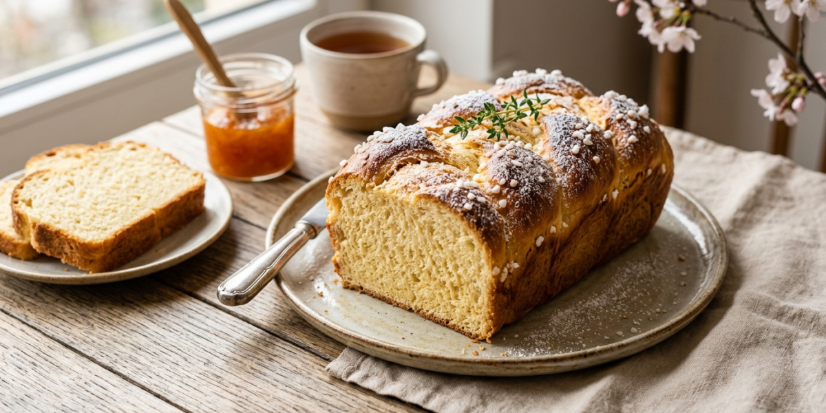 Brioche de Pâques sans gluten, sans lactose et sans œuf