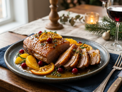 Canard à l&rsquo;orange de Noël sans gluten et sans lactose