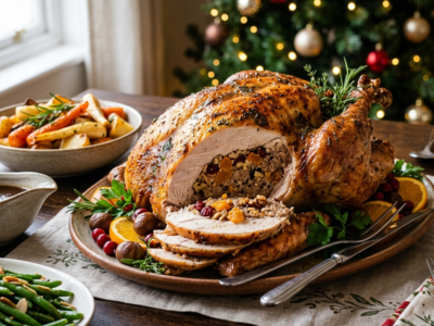 Dinde farcie de Noël sans gluten et sans lactose