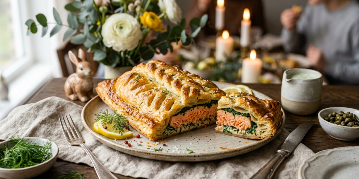 Feuilleté saumon de Pâques sans gluten et sans lactose