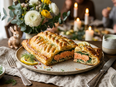 Feuilleté saumon de Pâques sans gluten et sans lactose
