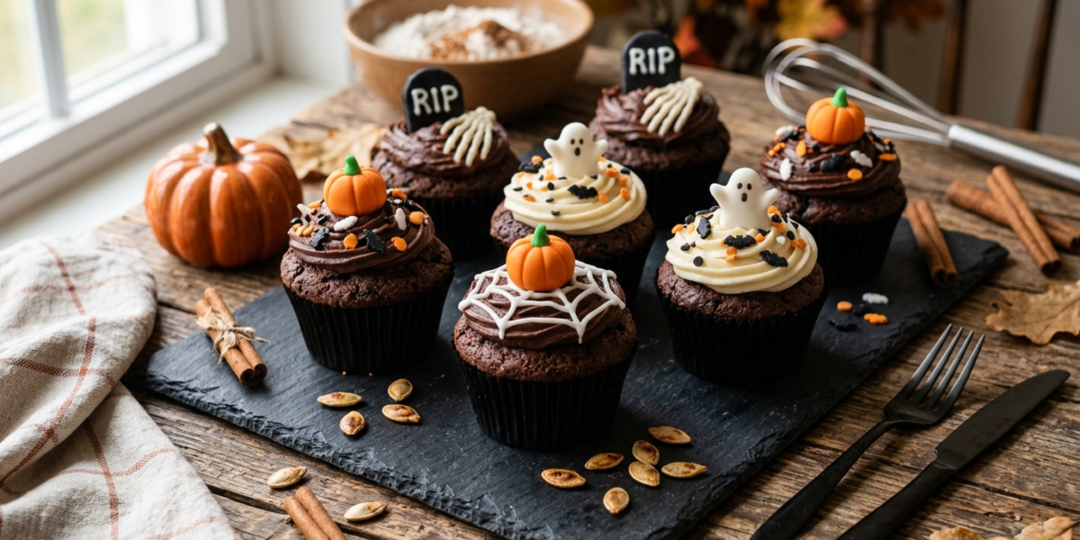 Muffins d&rsquo;Halloween sans gluten, sans lactose et sans œuf