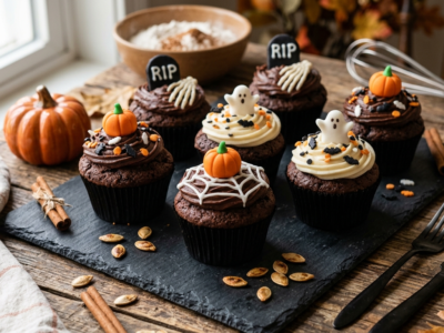 Muffins d&rsquo;Halloween sans gluten, sans lactose et sans œuf