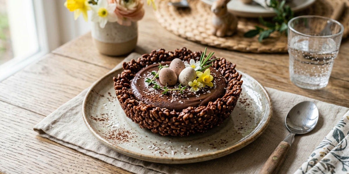 Nid de Pâques au Chocolat Sans Gluten et Sans Lactose