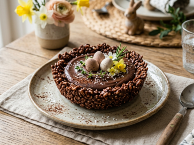 Nid de Pâques au Chocolat Sans Gluten et Sans Lactose