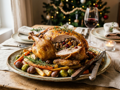 Pintade farcie de Noël sans gluten et sans lactose