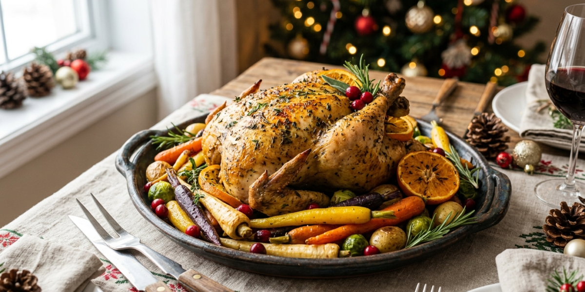 Poulet festif de Noël sans gluten et sans lactose