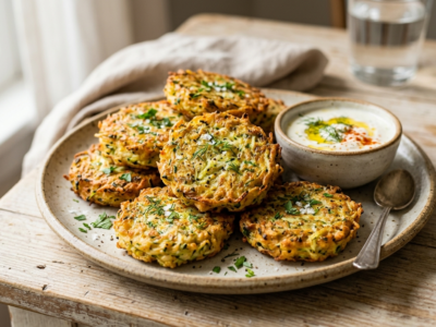 Beignets de courgettes sans gluten cuits à l&rsquo;air fryer
