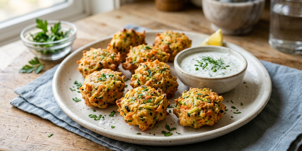 Beignets de légumes sans gluten cuits à l&rsquo;air fryer