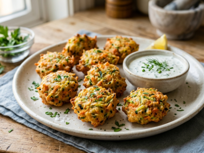Beignets de légumes sans gluten cuits à l&rsquo;air fryer