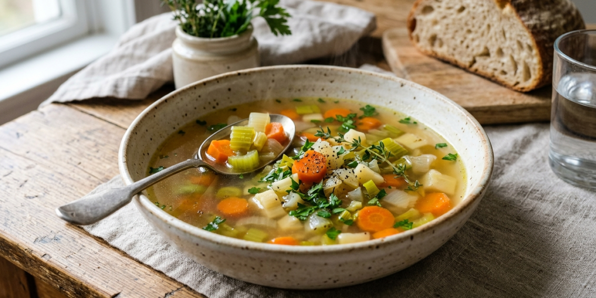 Bouillon de légumes sans sel maison