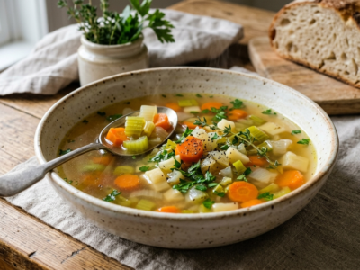 Bouillon de légumes sans sel maison