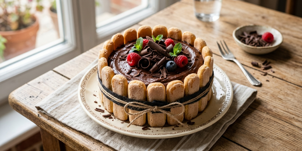 Charlotte au chocolat sans four