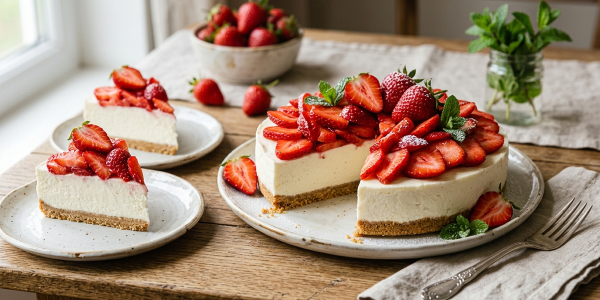Cheesecake aux fraises sans cuisson