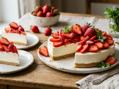 Cheesecake aux fraises sans cuisson
