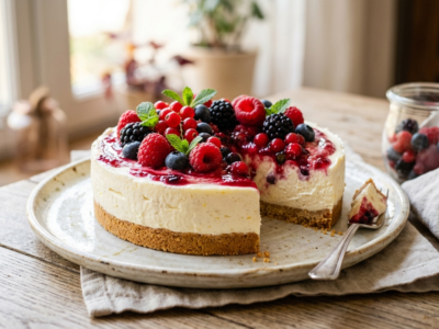 Cheesecake aux Fruits Rouges Sans Cuisson