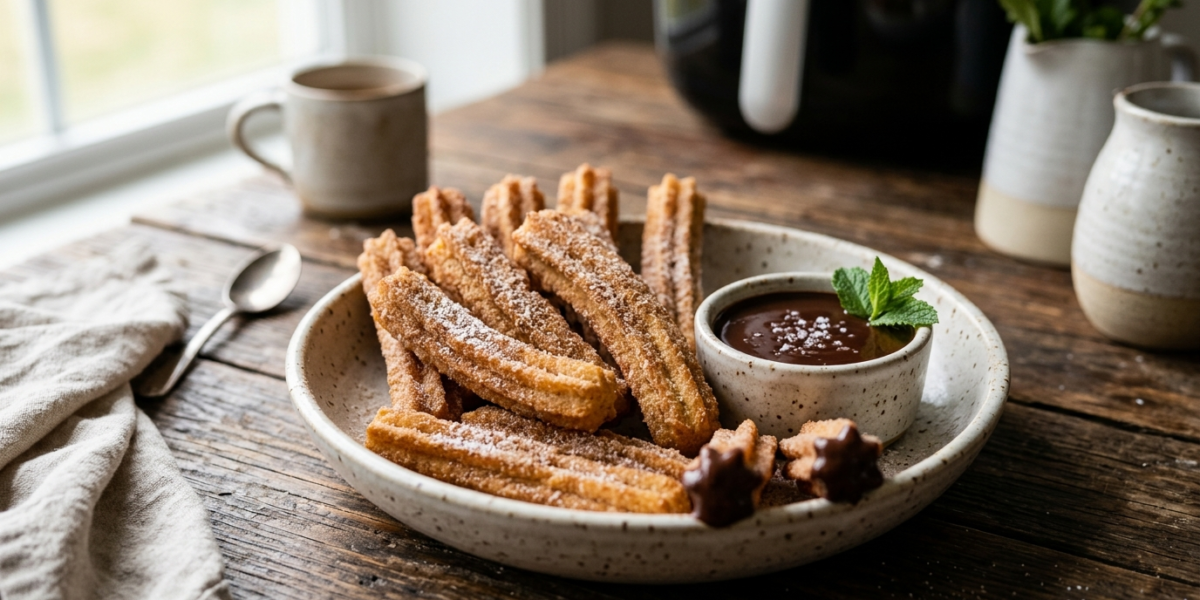 Churros sans gluten cuits à l&rsquo;air fryer