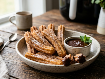 Churros sans gluten cuits à l&rsquo;air fryer