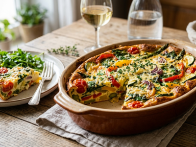 Clafoutis salé sans pâte aux légumes de saison