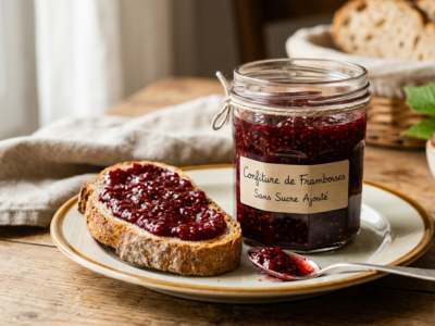 Confiture de framboises sans sucre ajouté