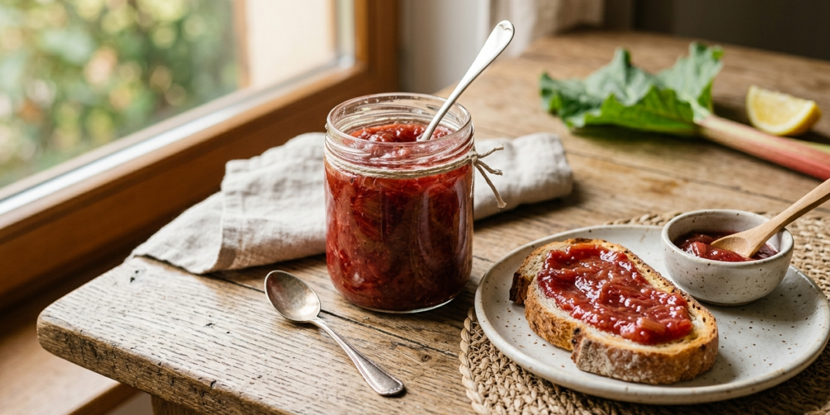 Confiture de rhubarbe sans sucre ajoutée