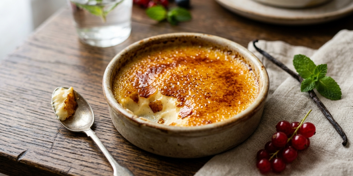 Crème brûlée sans œuf, délicieuse et onctueuse