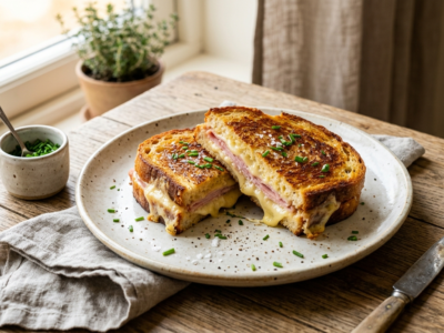 Croque-monsieur à la poêle sans four