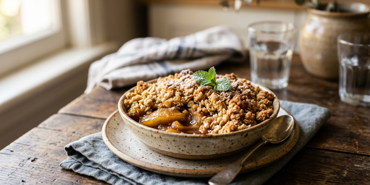 Crumble aux pommes sans cuisson au four