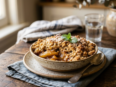 Crumble aux pommes sans cuisson au four