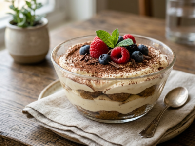 Délicieux dessert au mascarpone sans four