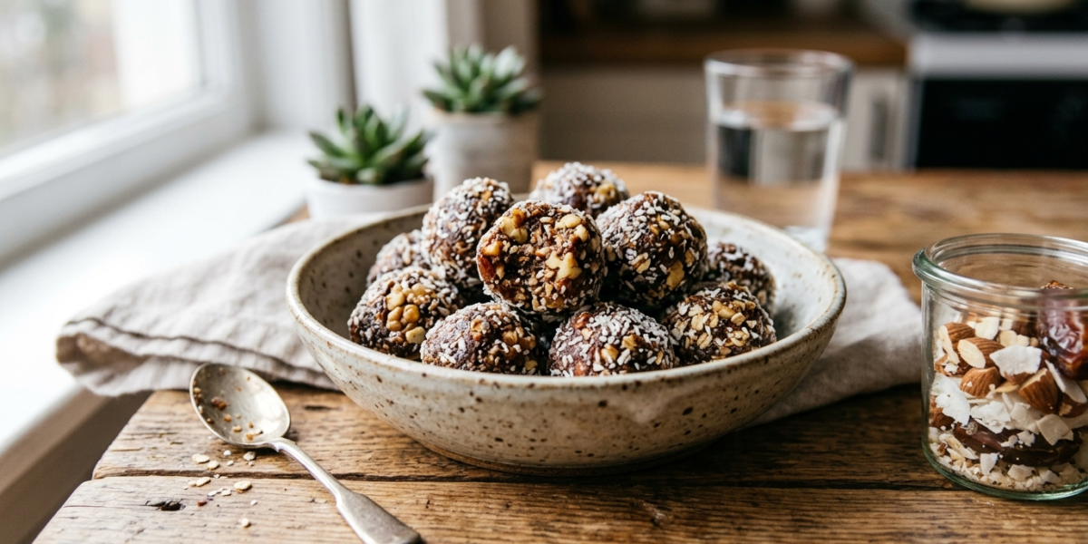 Energy balls sans four aux dattes et noix