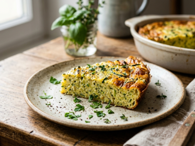 Flan de courgettes sans pâte, léger et fondant
