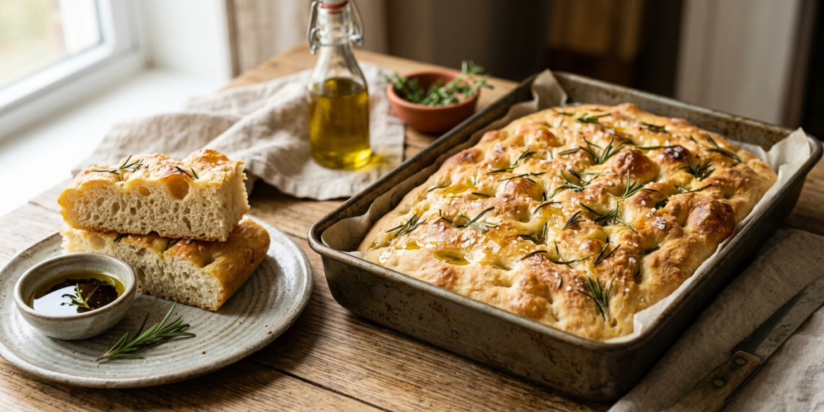Focaccia moelleuse sans machine à pain