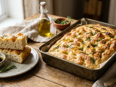 Focaccia moelleuse sans machine à pain