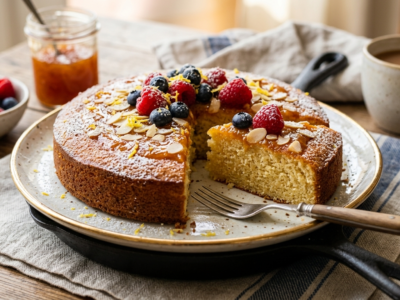 Gâteau de semoule sans four, cuisson à la poêle
