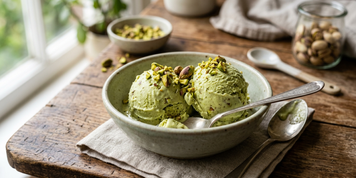 Glace à la pistache sans sorbetière maison