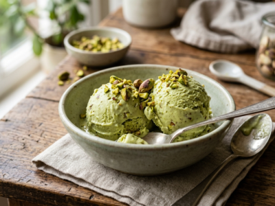 Glace à la pistache sans sorbetière maison